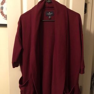 Maroon Short Sleeved Cardigan